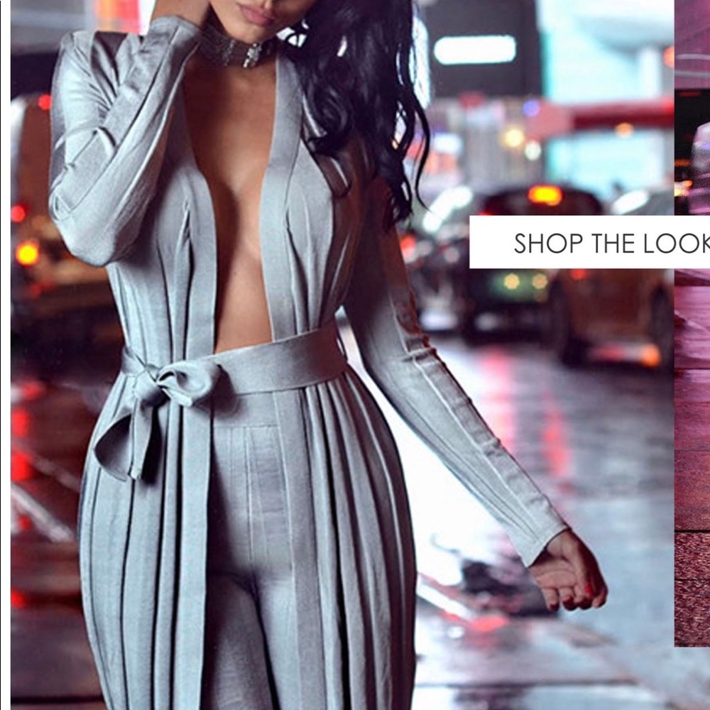 Grey silky pants